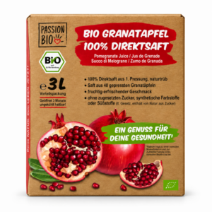 Økologisk granatæblejuice i 3-liters karton