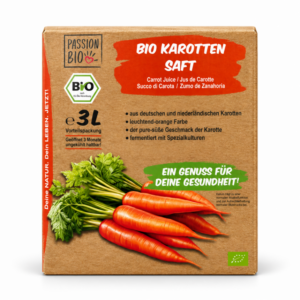 Passion Bio økologisk gulerodsjuice i 3-liters karton